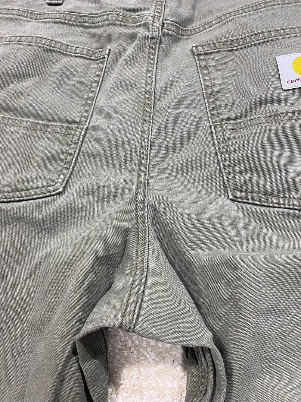 Carhartt Men's Olive Green Straight Fit Work Pants Size 36/34 straight cut relax - Picture 9 of 16